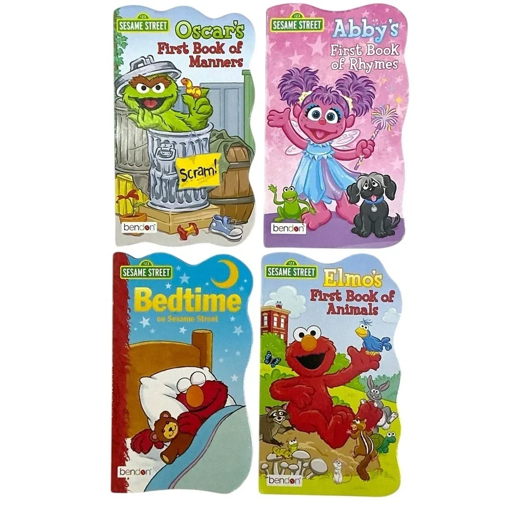 Sesame Street Shaped Board Books First Animals Rhymes Manners Elmo & Friends